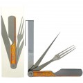 Мультитул (Вилка + шило + нож) для табака Criss Cross Overlord Silver Orange