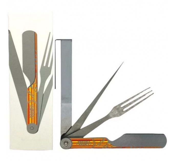 Мультитул (Вилка + шило + нож) для табака Criss Cross Overlord Silver Orange