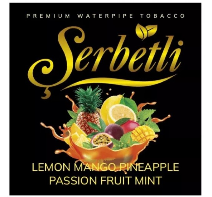 Тютюн Serbetli Lemon Mango Pineapple Passion fruit Mint (Лимон Манго Ананас Маракуя М'ята) 100 грам