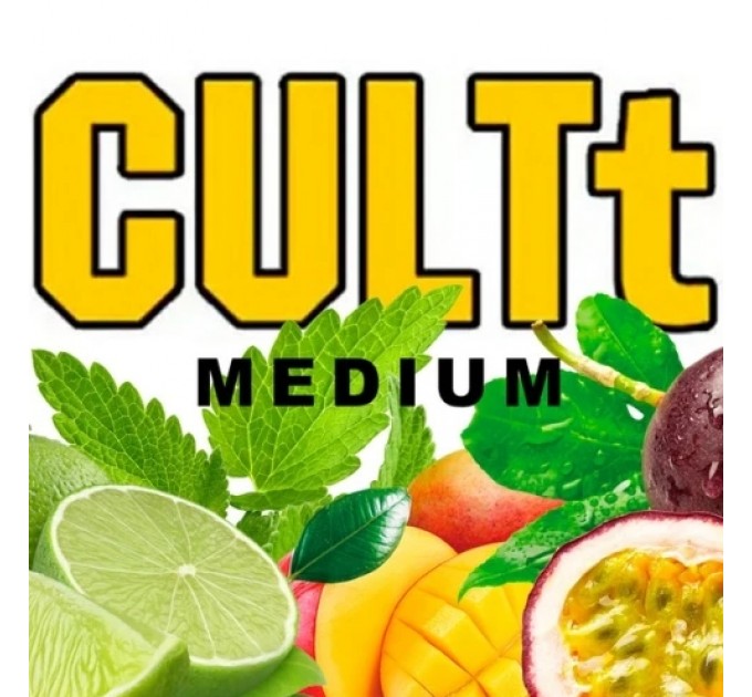 Тютюн CULTt Medium M7 Lime Mint Passion Fruit Mango (Лайм М'ята Маракуя Манго) 100 грам