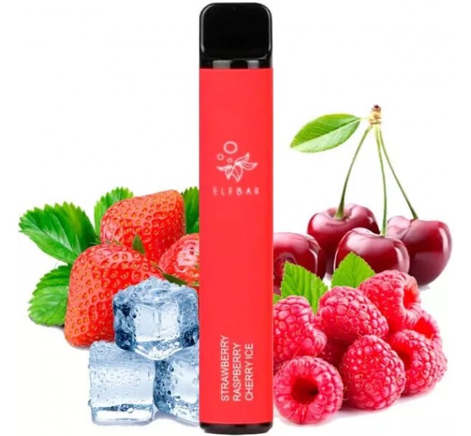 Одноразовая Pod система Elf Bar 1500 Strawberry Raspberry Cherry Ice