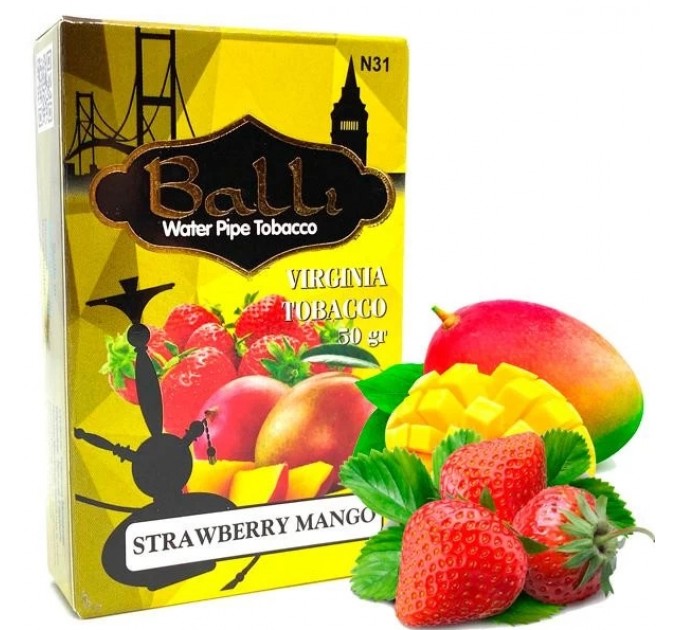 Тютюн Balli Strawberry mango (Полуниця та Манго) 50 грам
