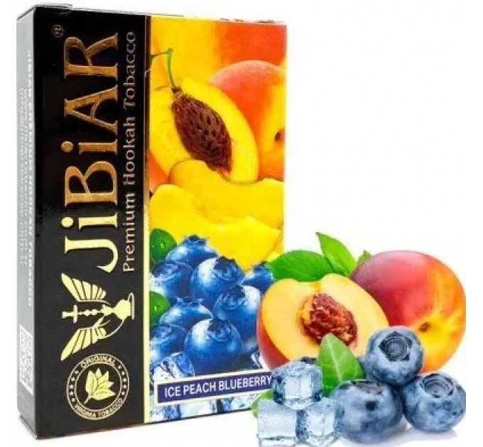 Табак Jibiar Ice Peach Blueberry (Лед Персик Черника) 50 грамм