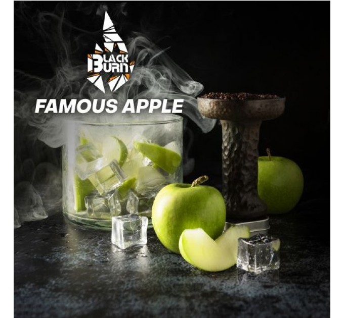 Тютюн Black Burn Famous Apple (Чорний Берн Зелене яблуко з льодом) 100 грам