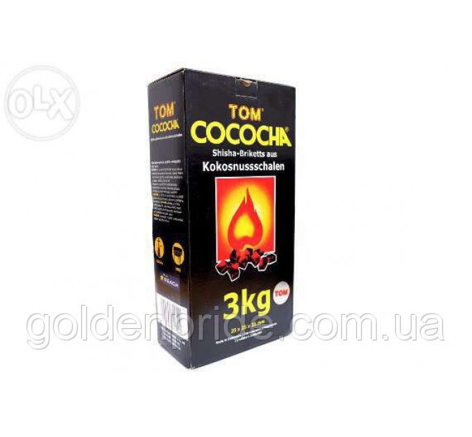 Кокосове вугілля Tom Cococha Gelb 3кг (216 кубиків) в упаковці