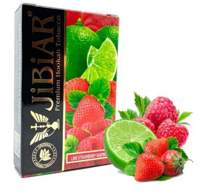 Тютюн Jibiar Lime Strawberry Raspberry (Лайм полуниця малина) 50 грам