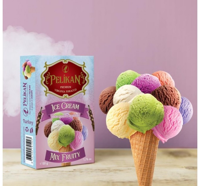 Табак Pelikan Ice Cream Mix Fruity (Фруктовое Мороженое Микс) 50 грамм