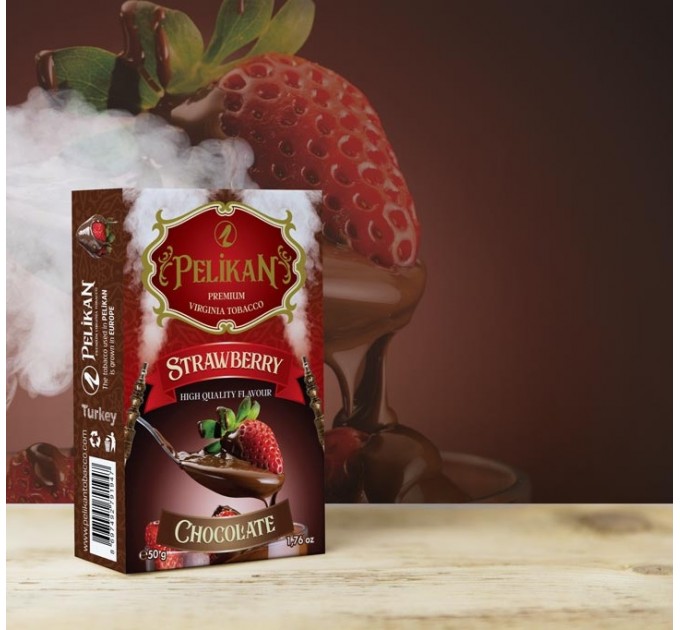 Тютюн Pelikan Strawberry Chocolate (Полуниця та Шоколад) 50 грам