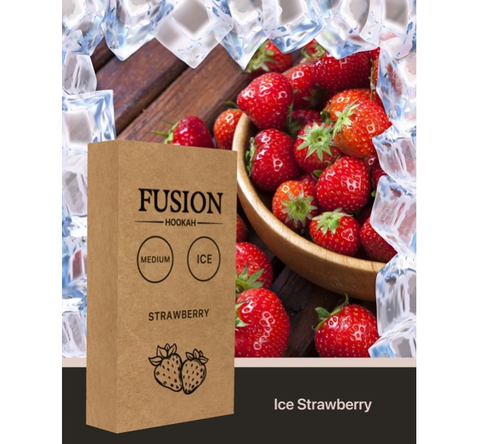 Тютюн Fusion Medium Ice Strawberry (Крижана Полуниця) 100 грам