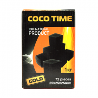 Уголь кокосовый Coco Time 1кг (72 штук) в упаковке