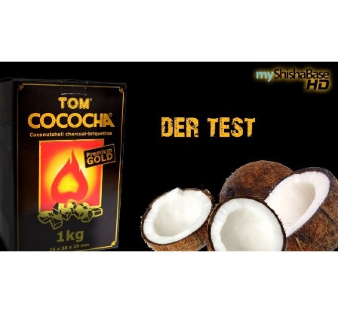 Кокосове вугілля Tom Cococha Gold 1кг (72 кубики) в упаковці