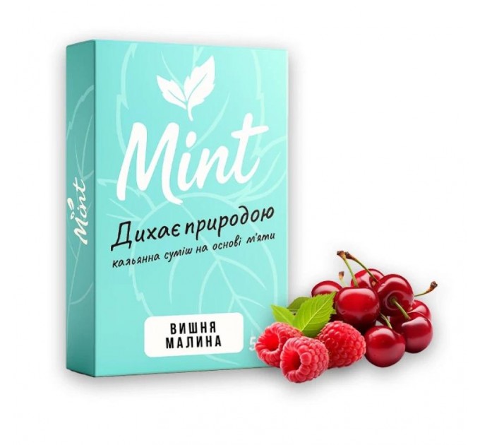 Безникотиновая смесь Mint Вишня Малина 50 грамм