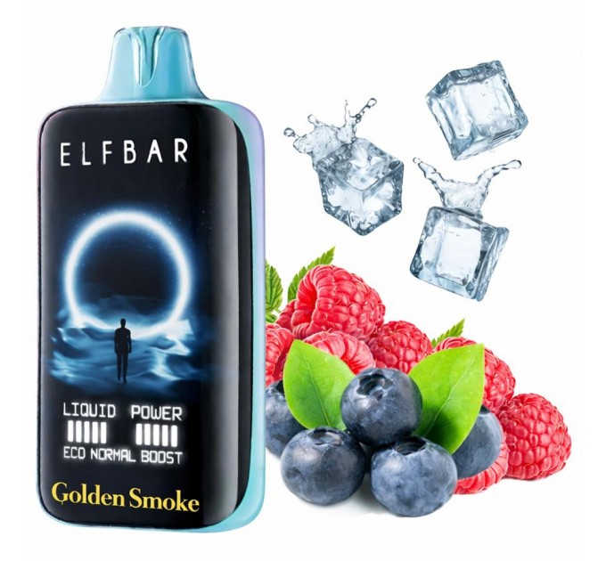 Одноразовая Pod система Elf Bar Moonnight 40000 Blue Razz Ice (Синяя Малина Лёд)