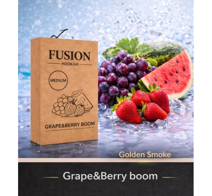 Табак Fusion Medium Grape & Berry boom (Виноград Земляника Арбуз) 100 грамм